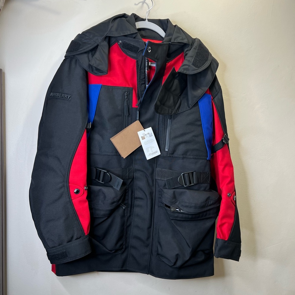 BURBERRY Detachable Puffer Colour-block Jacket Size S